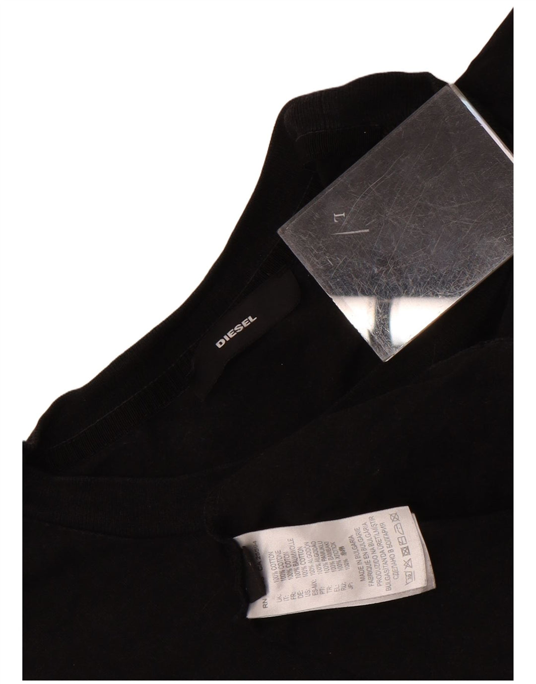 Tricou grafic pentru bărbați Diesel Top mare din bumbac negru