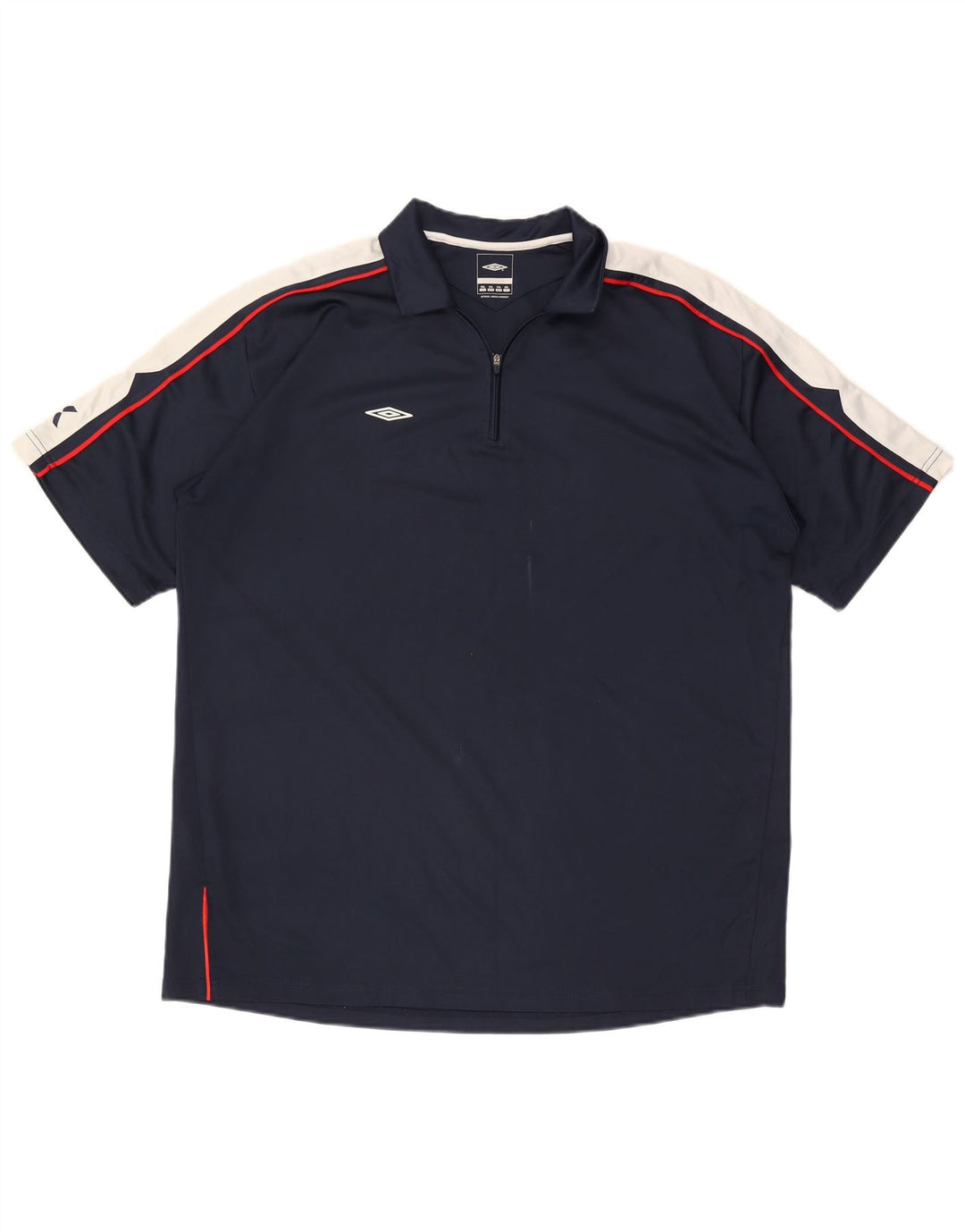 Cămașă polo Umbro pentru bărbați, cu fermoar, 2XL, albastru bleumarin, poliester