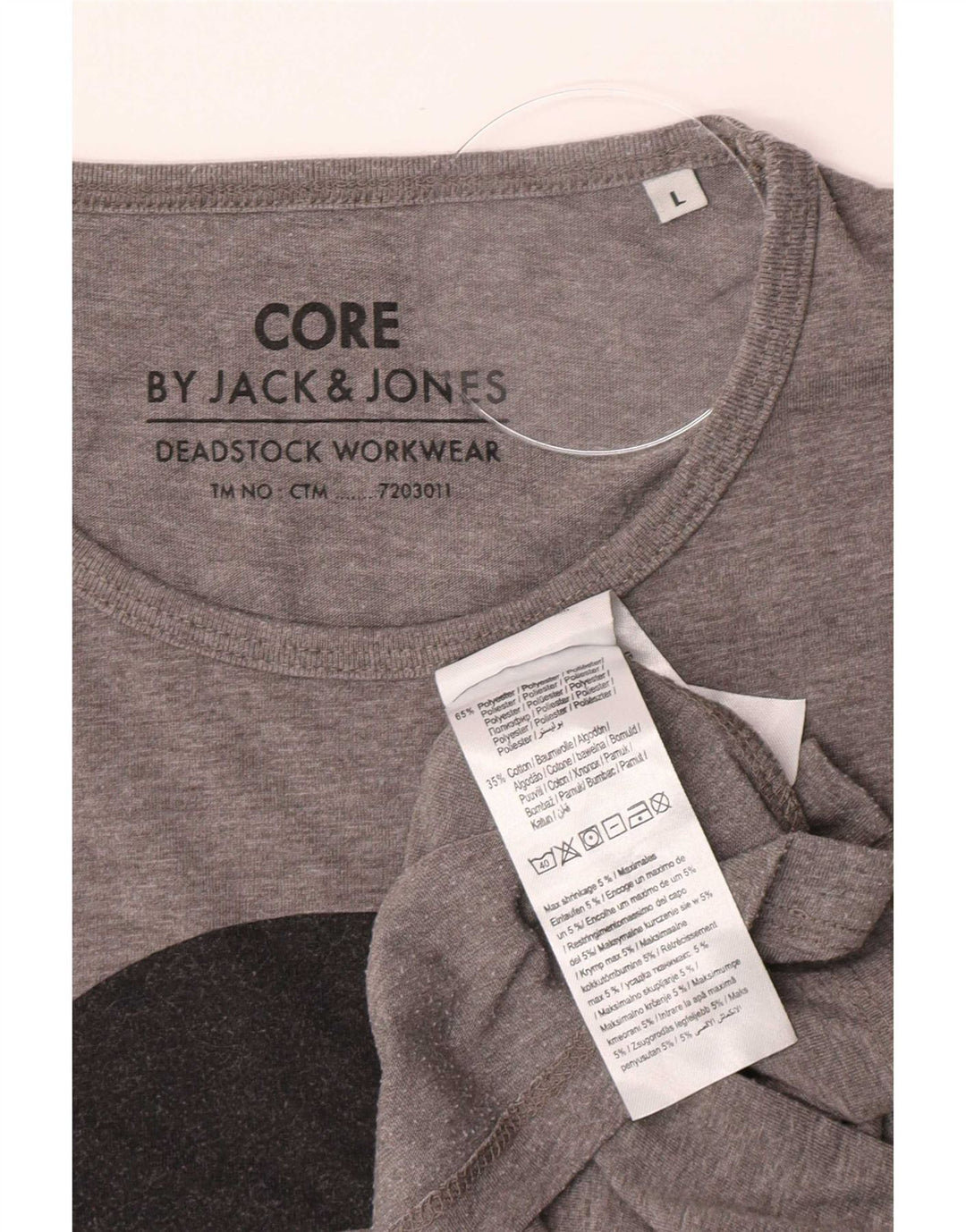 Tricou Jack & Jones Core Graphic pentru bărbați Top mare din poliester gri