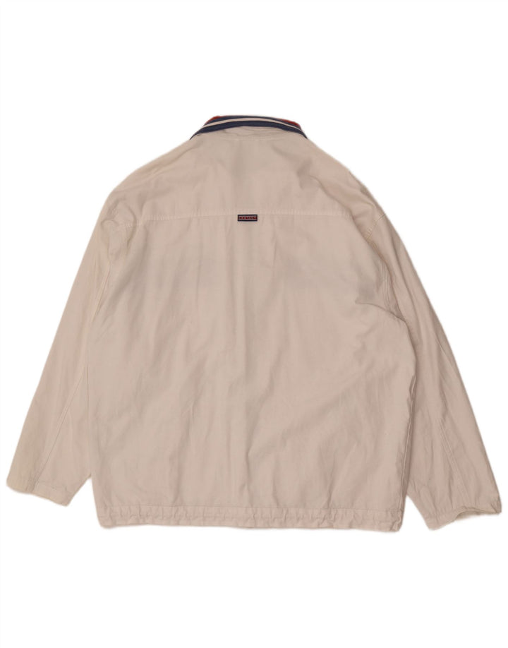 Jachetă de trening pentru bărbați vintage, XL, bumbac color bloc alb