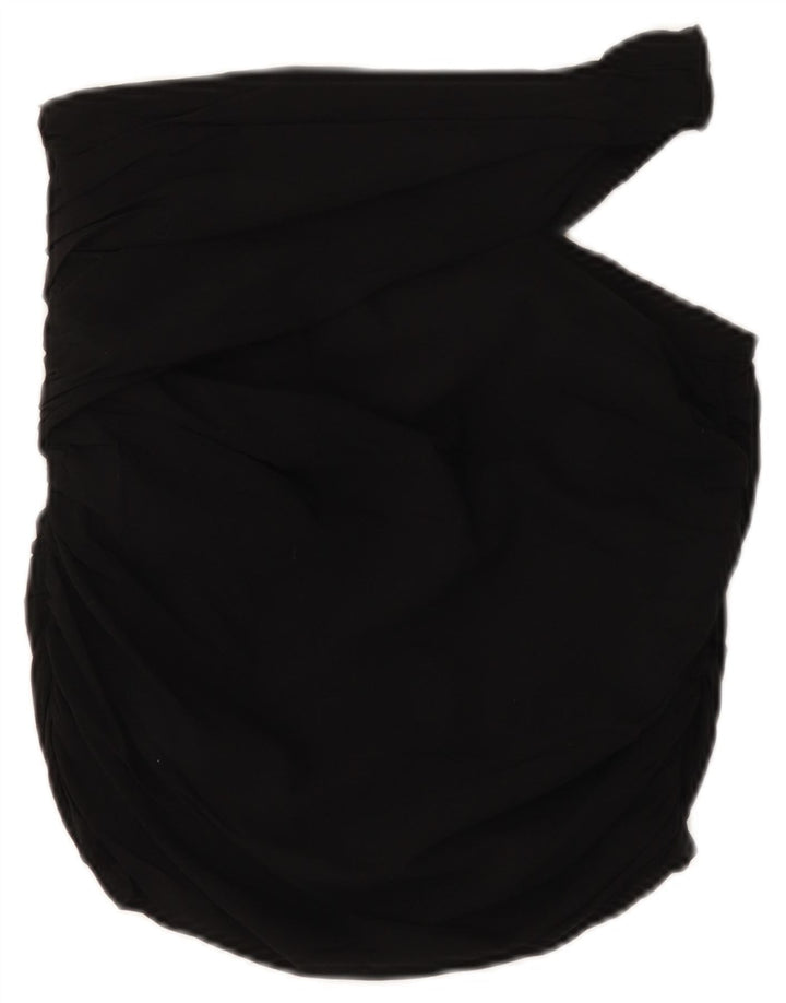 Top Crop pentru un umăr pentru femei Zara UK 8 Small Black Viscose