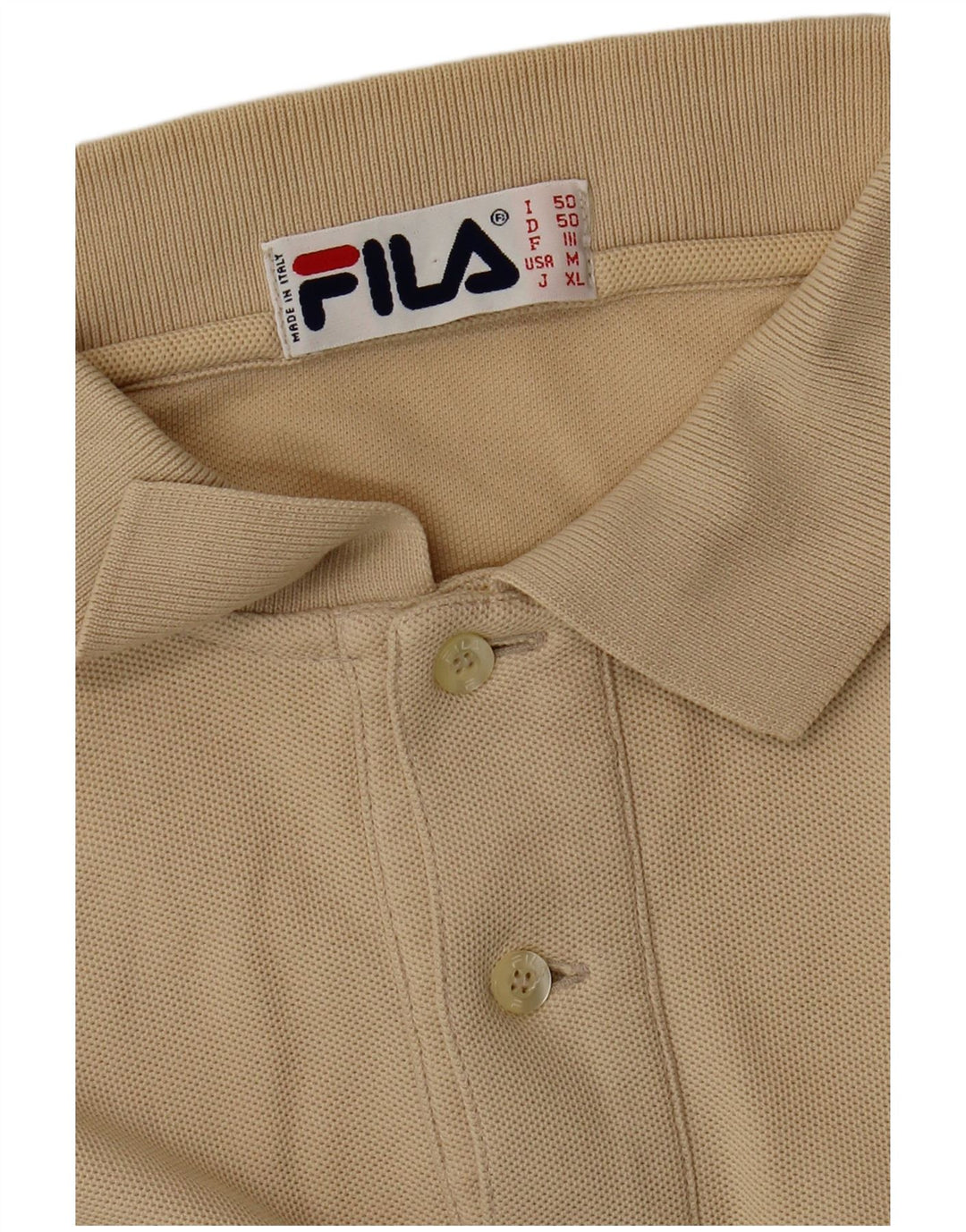Tricou polo cu mânecă lungă pentru bărbați FILA IT 50 Bej mediu