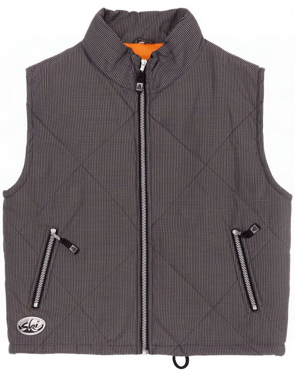 Astrolabio Mens Ski Padded Gilet IT 46 Small Black Check Polyamide