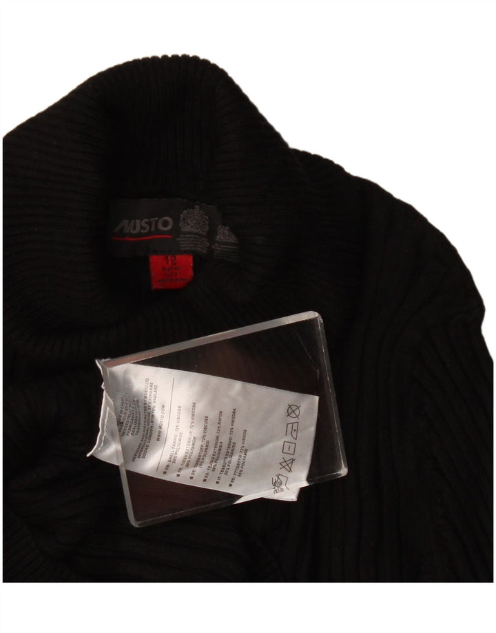 Musto Pulover cu gât rulat pentru femei UK 12 Medium Black Viscose