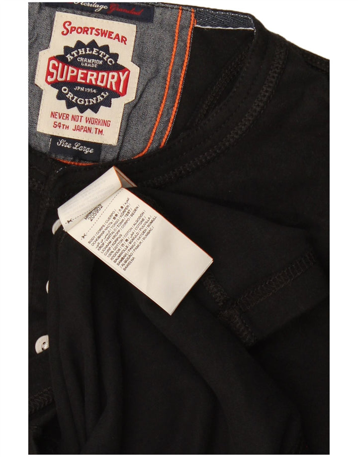 Tricou Superdry pentru bărbați Top mare din bumbac negru