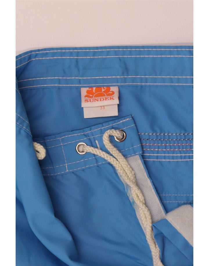 Sundek Pantaloni scurți de înot pentru bărbați, albastru mediu, nailon color bloc