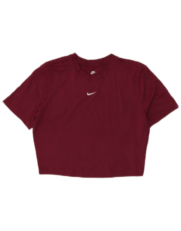 Tricou pentru femei Nike Crop Slim Fit Top UK 14 Large Burgundy Poliester