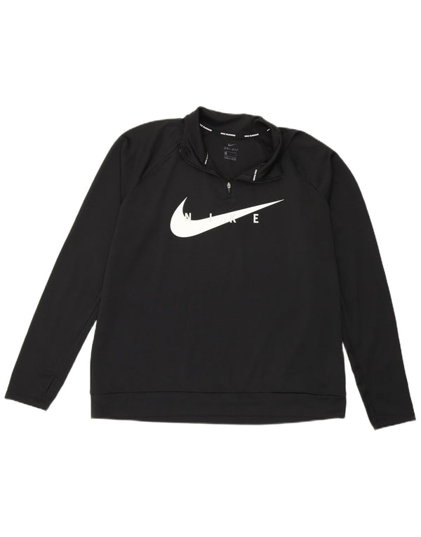 Top de trening Nike Dri Fit Graphic Pulover pentru femei UK 16 Large Black