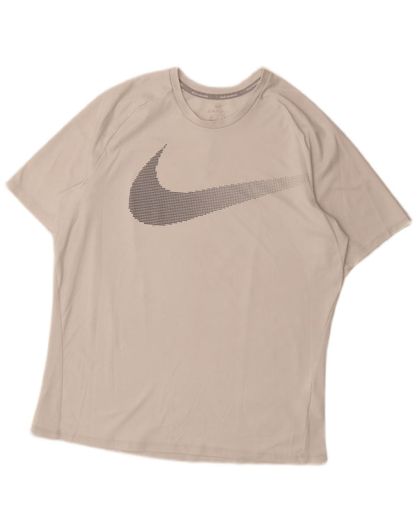 Tricou grafic Nike Dri Fit pentru bărbați Top Medium Alb Poliester