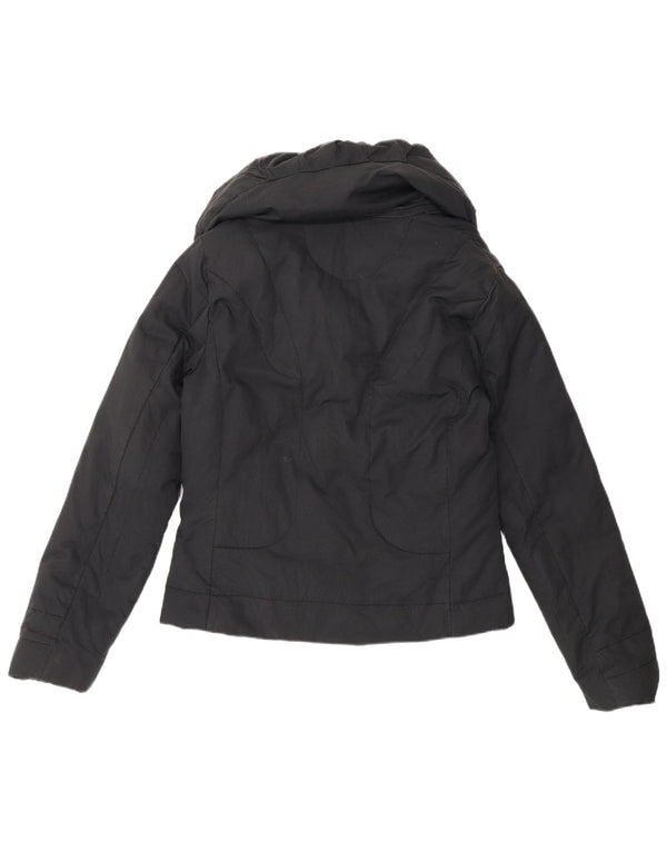 Jachetă căptușită cu glugă Benetton pentru femei UK 12 Medium Black