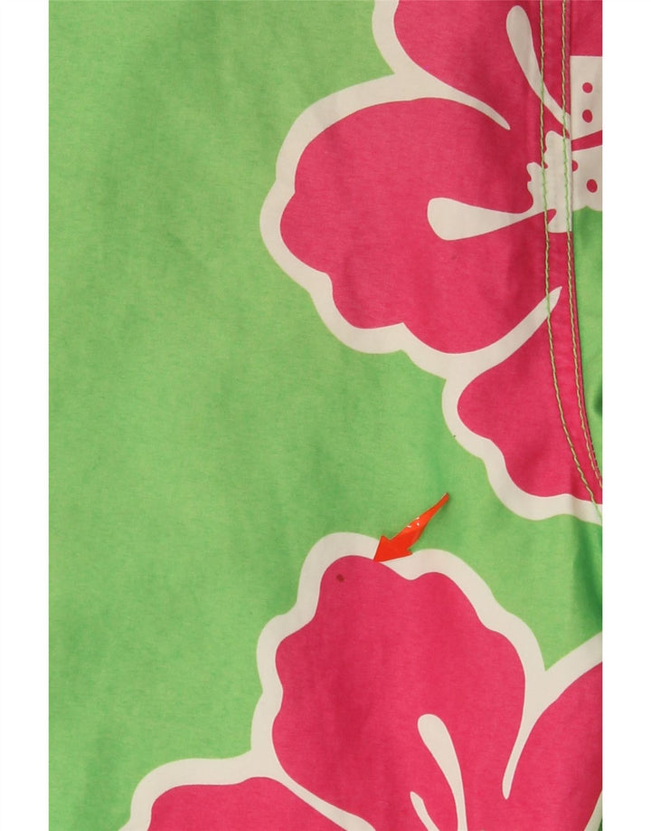 TOMMY HILFIGER Pantaloni scurți de înot pentru bărbați Poliester floral mic, verde