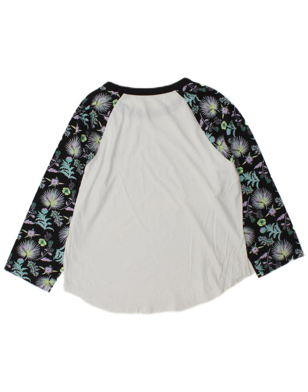 Top pentru femei Vans cu mâneci 3/4 UK 14 Medium White Colorblock