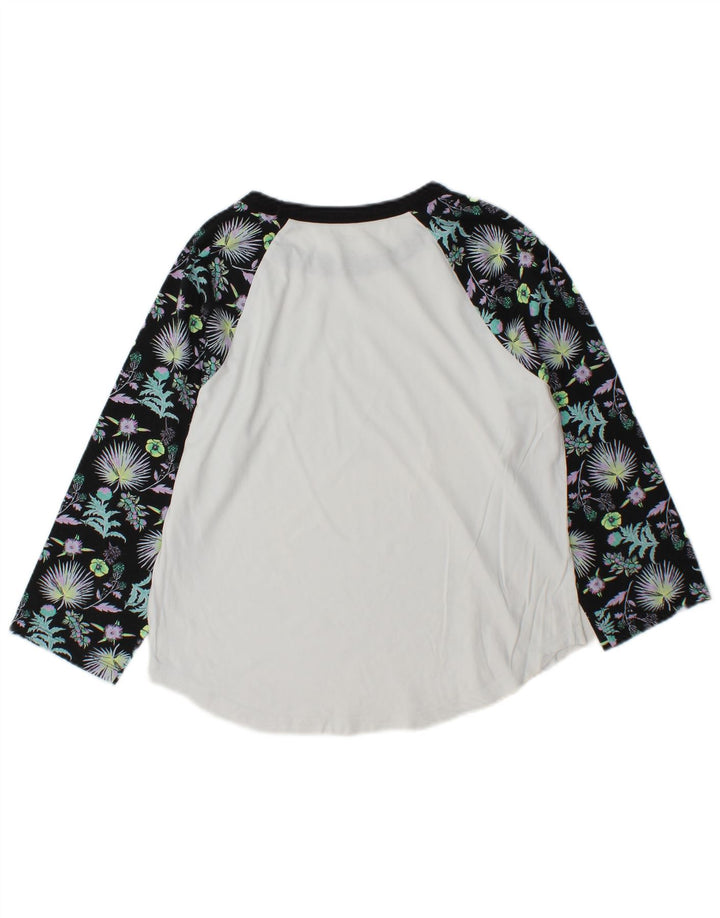 Top pentru femei Vans cu mâneci 3/4 UK 14 Medium White Colorblock