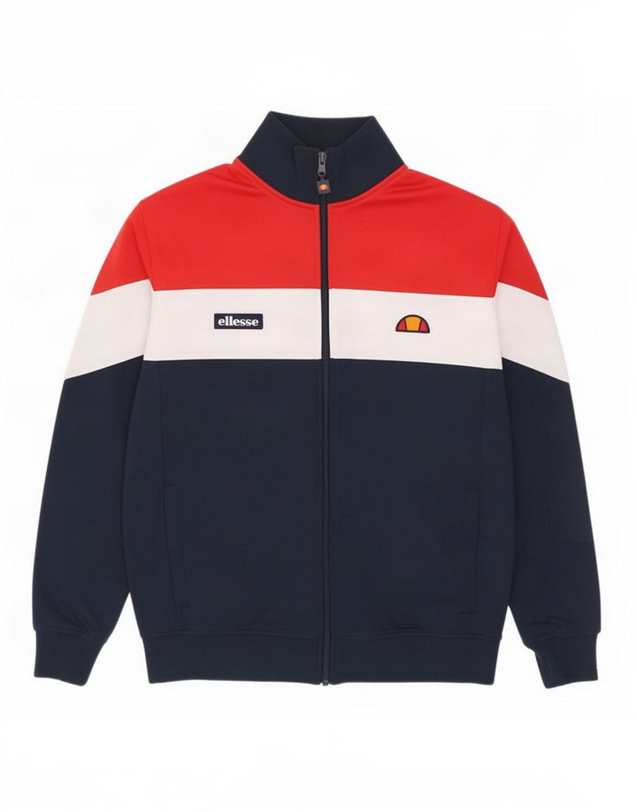 Jachetă de trening pentru bărbați Ellesse, din bumbac colorblock, albastru bleumarin mediu
