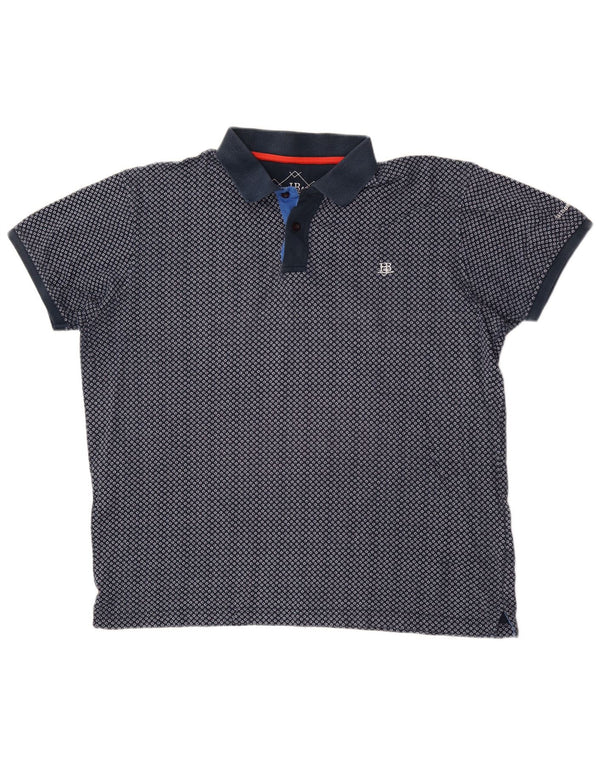 Tricou polo pentru bărbați Harmont & Blaine 2XL, bumbac geometric, albastru bleumarin