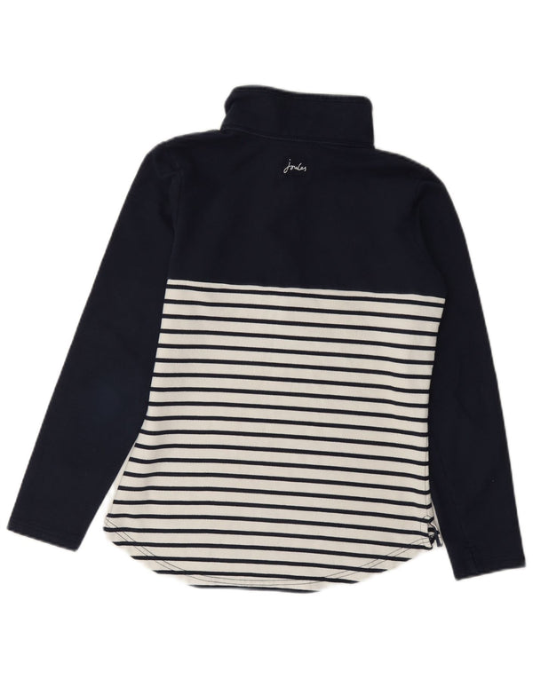 Pulover pentru femei Joules, cu fermoar, cu gât, UK 6 XS, bumbac cu dungi albastru bleumarin