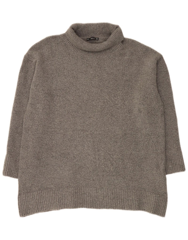 Pulover supradimensionat pentru femei Zara, cu gât rulat, UK 10, mic, gri acrilic
