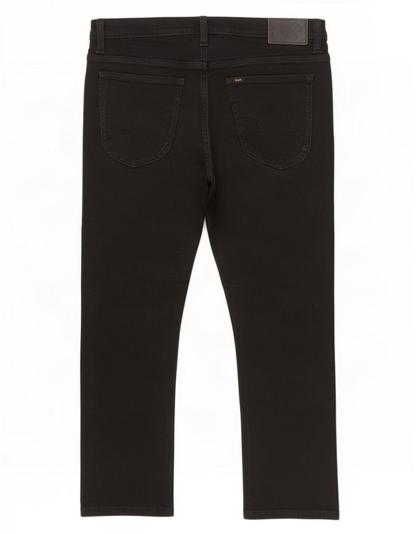 Lee Womens Luke Slim Cropped Jeans W34 L24 Black Cotton
