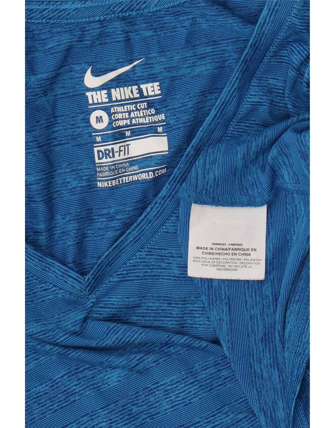 Tricou Nike Dri Fit pentru femei Top UK 12 Medium Blue Striped Poliester
