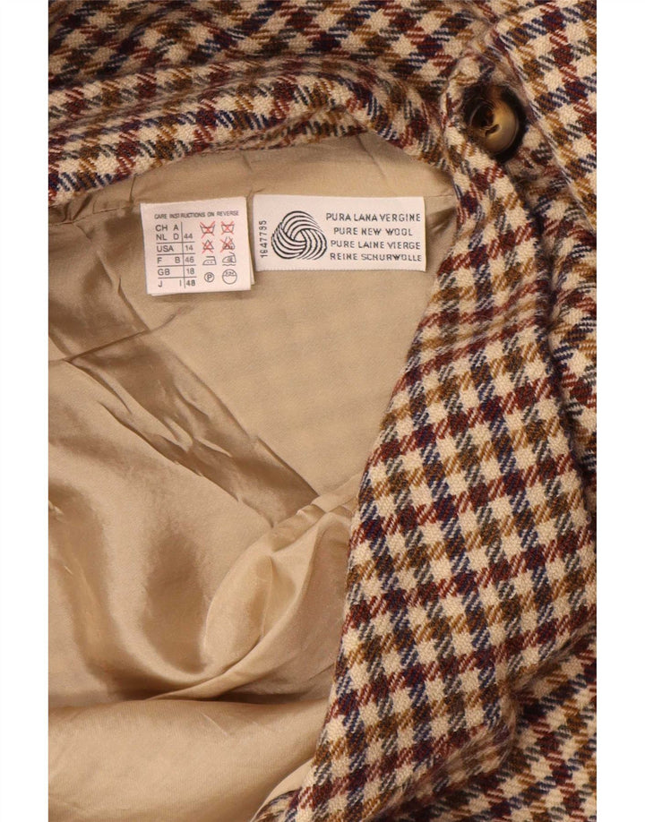 Jachetă Blazer pentru femei Marella cu 3 nasturi UK 18 XL Lână nouă cu picior de gală maro