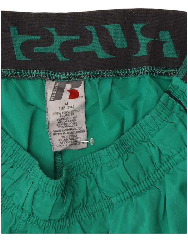 RUSSELL ATHLETIC Pantaloni scurți sport grafic pentru bărbați, verde mediu, geometric