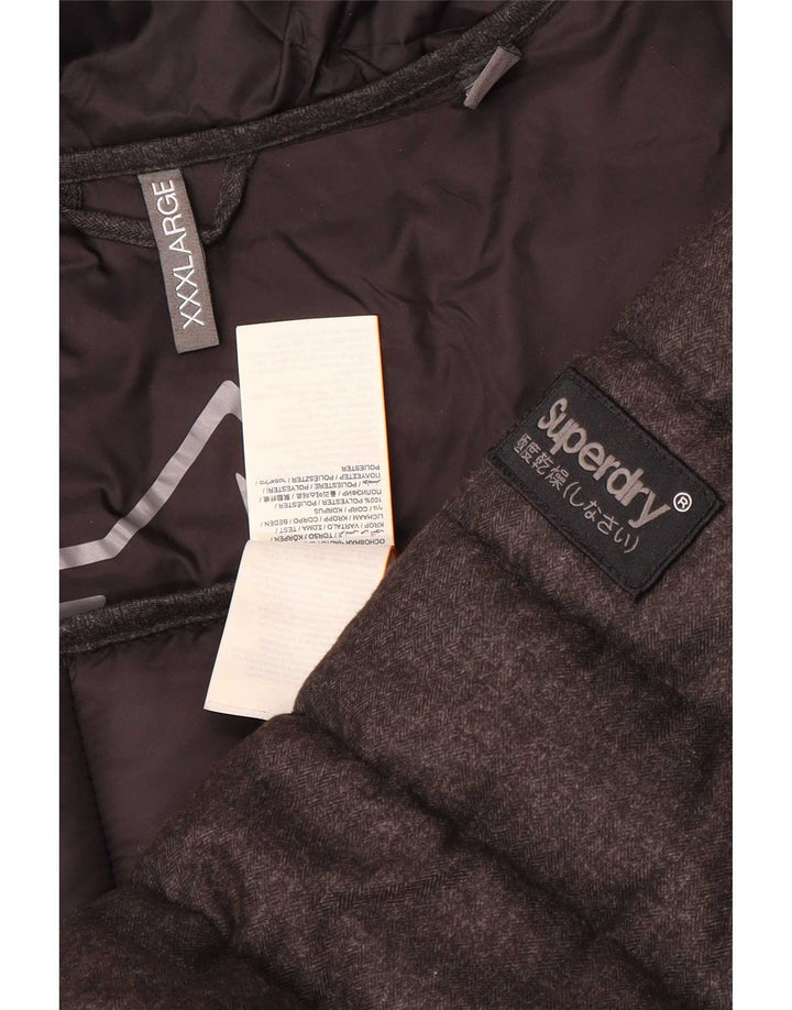Jachetă căptușită cu glugă Superdry pentru bărbați UK 46 3XL poliester gri