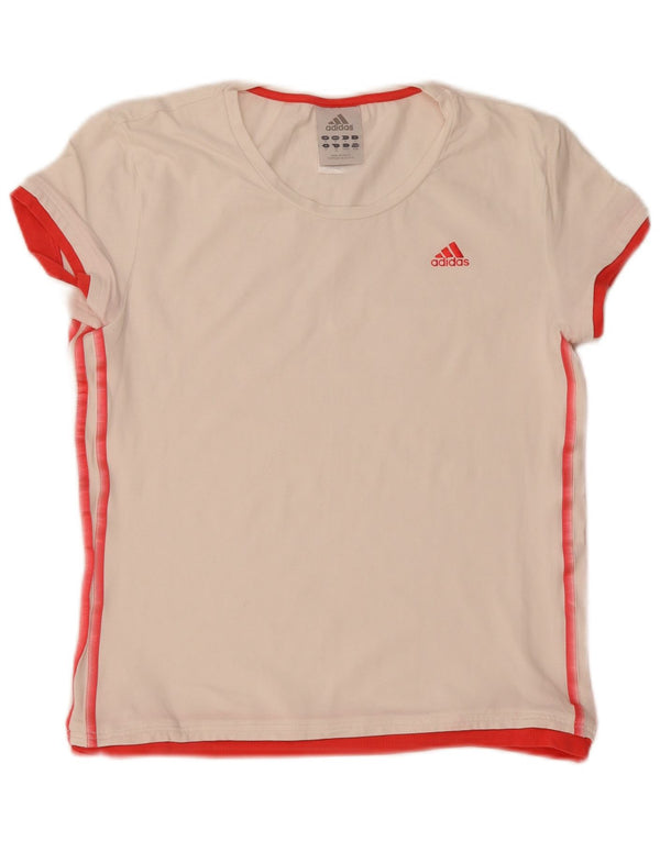 Tricou Adidas pentru femei Top UK 12 Medium White Colorblock Bumbac