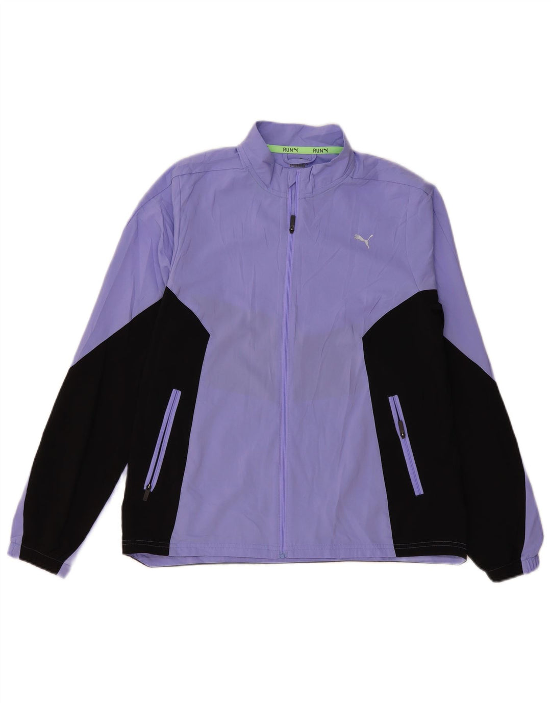 Jachetă de trening PUMA pentru femei UK 14 Poliester color bloc de culoare violet mediu
