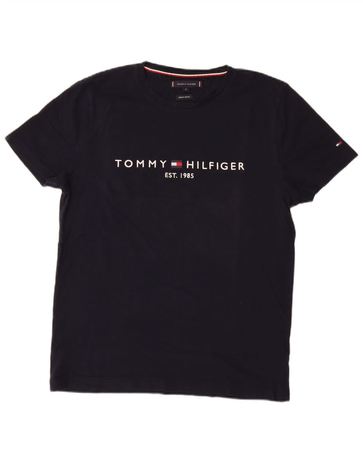TOMMY HILFIGER Tricou grafic pentru bărbați Top mediu din bumbac bleumarin