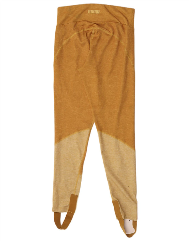 Puma Stirrup Leggings pentru femei UK 14, mare, galben, poliester color bloc