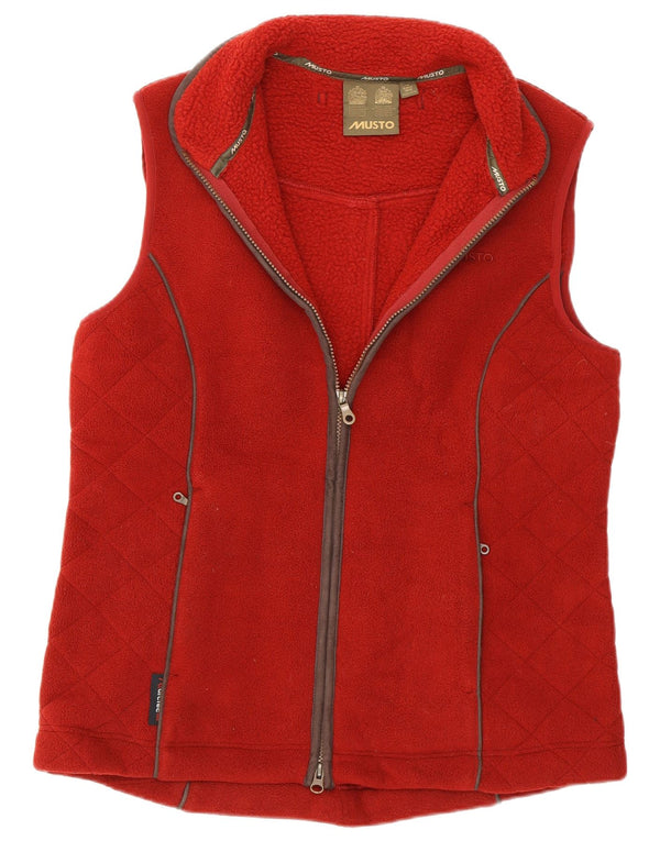 Musto Womens Fleece Gilet UK 14 Large Burgundy Polyester