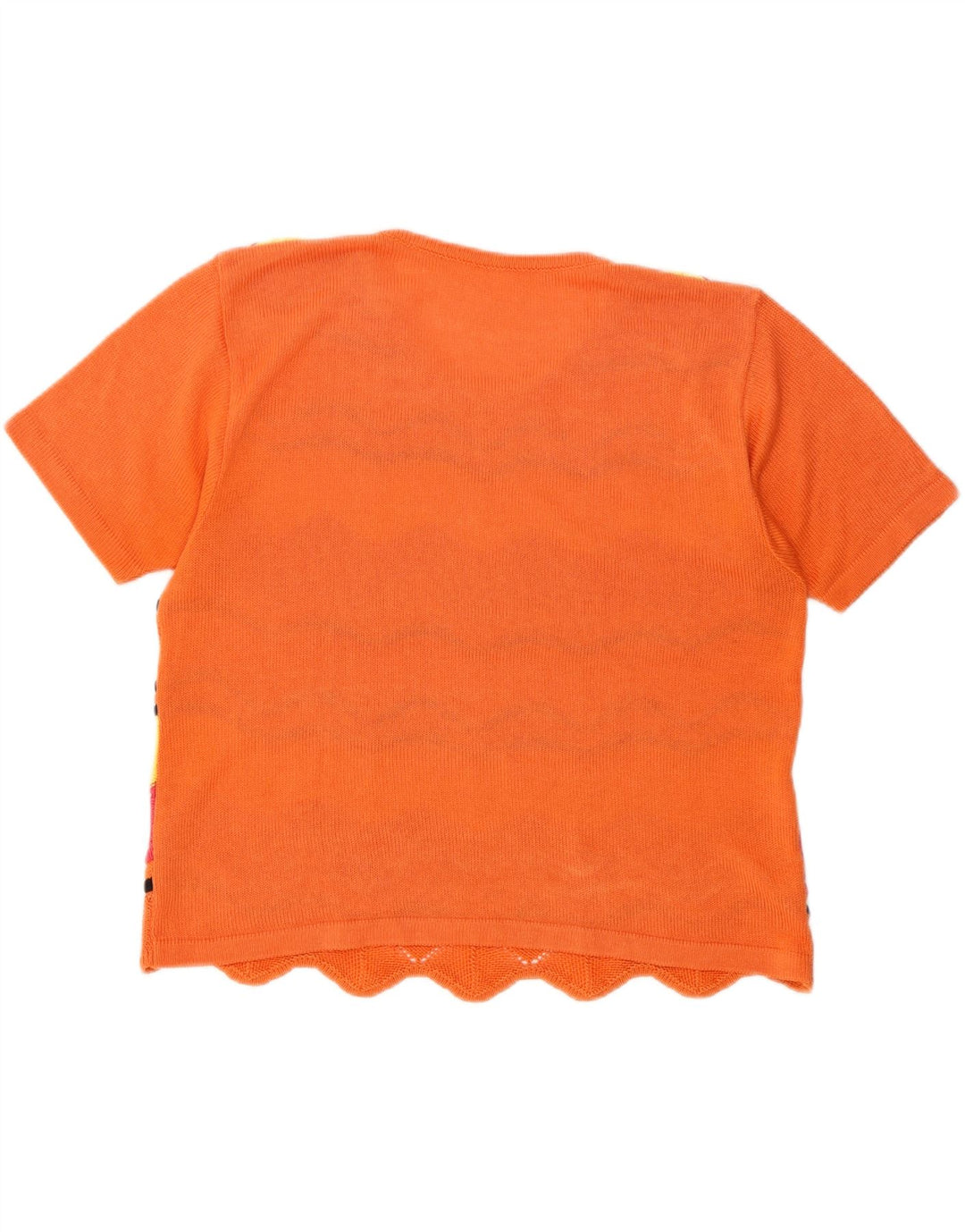 Tricou Vintage Tricot Femei Top UK 14 Mediu Multicolor Geometric