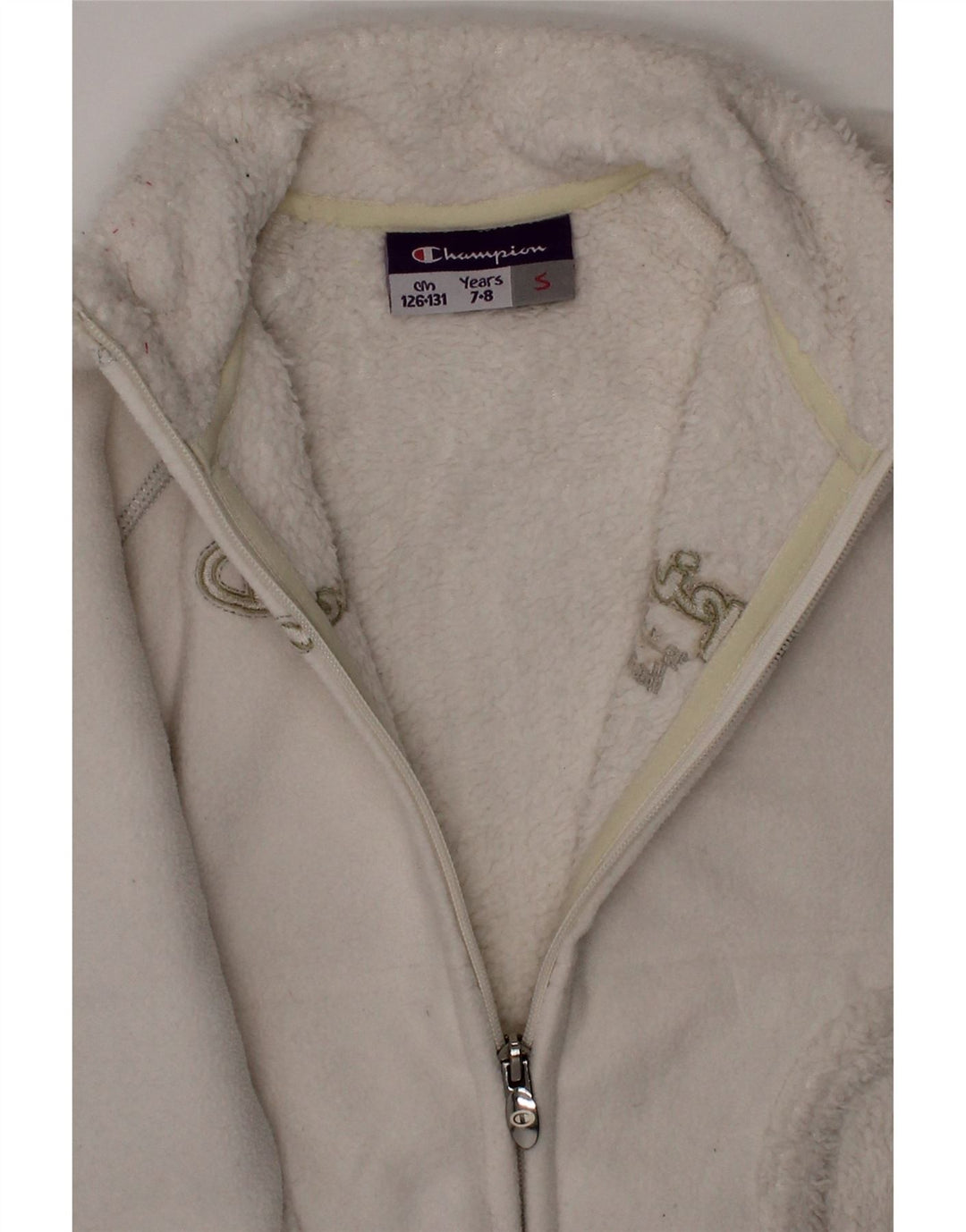 CHAMPION Girls Tracksuit Top Jacket 7-8 Years Small  White Polyester Vintage Champion and Second-Hand Champion from Messina Hembry 