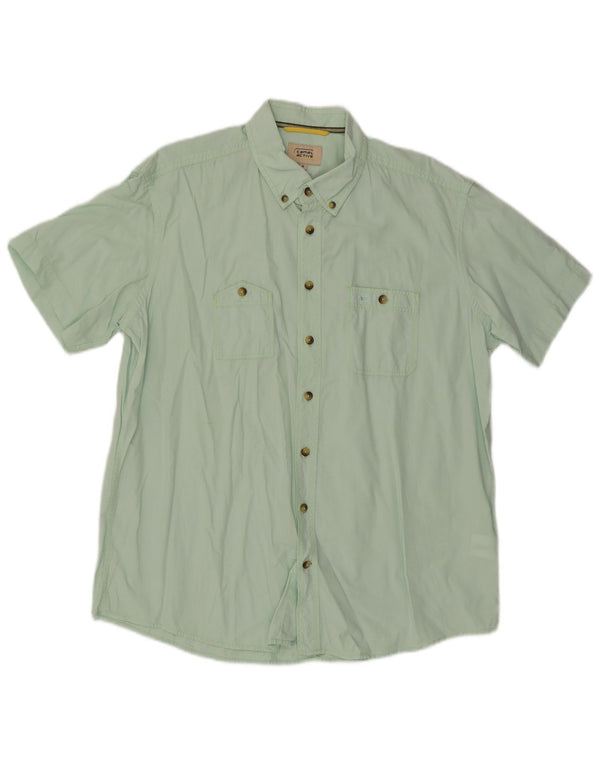 Cămașă cu mânecă scurtă pentru bărbați Camel Active Regular Fit XL, bumbac verde