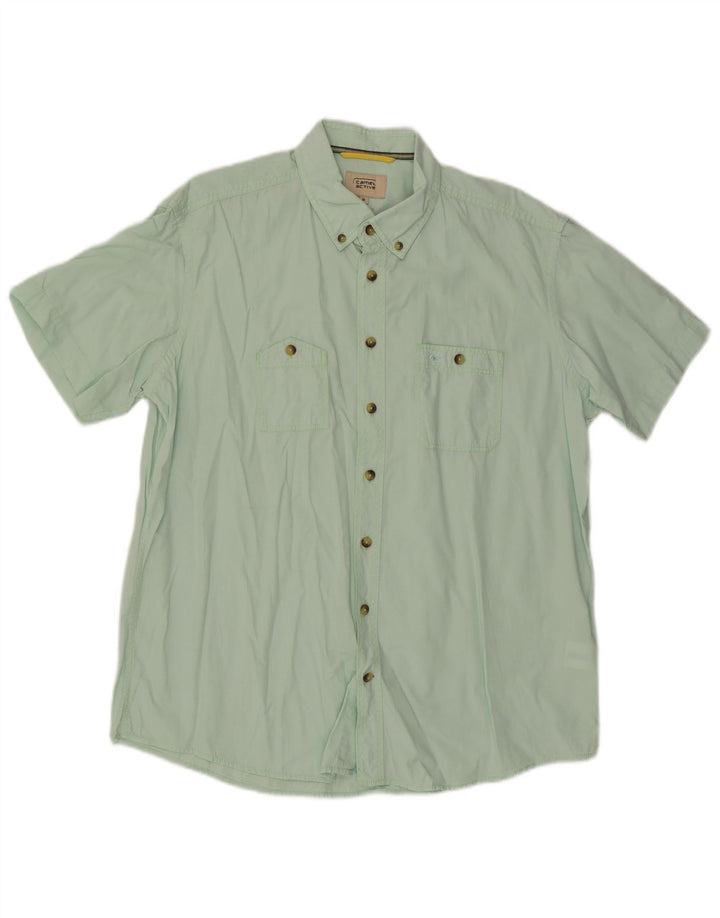 Cămașă cu mânecă scurtă pentru bărbați Camel Active Regular Fit XL, bumbac verde
