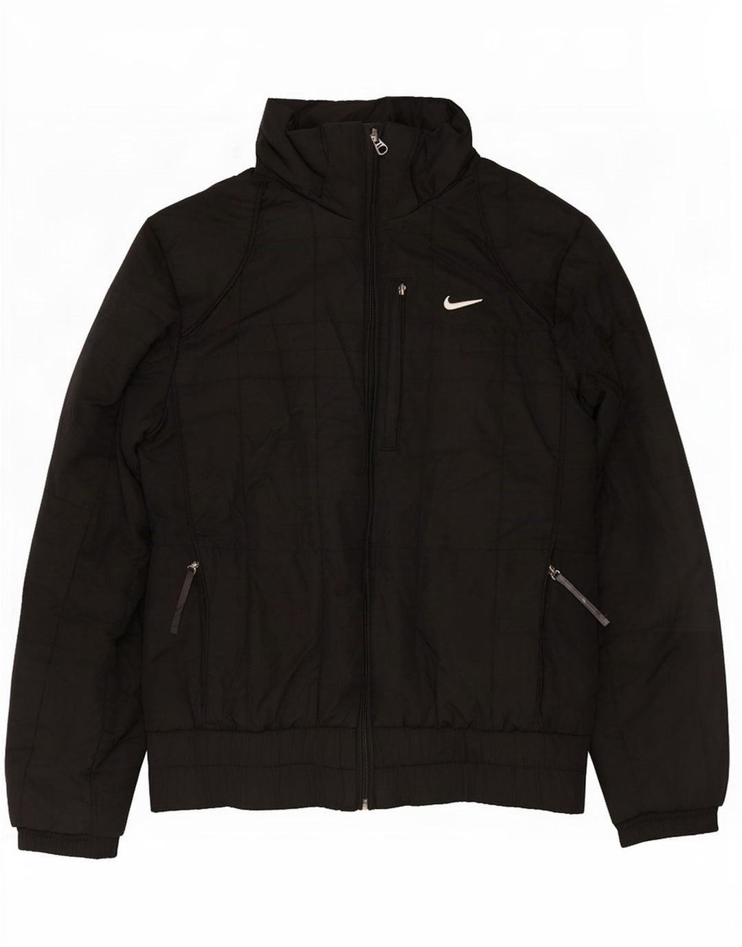 Jachetă căptușită cu glugă Nike pentru femei UK 10/12 Poliester mediu negru
