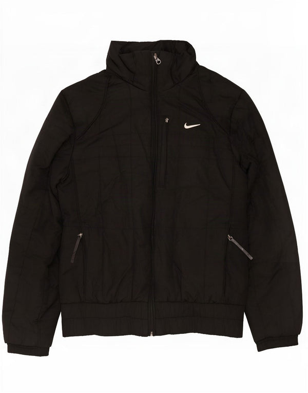 Jachetă căptușită cu glugă Nike pentru femei UK 10/12 Poliester mediu negru