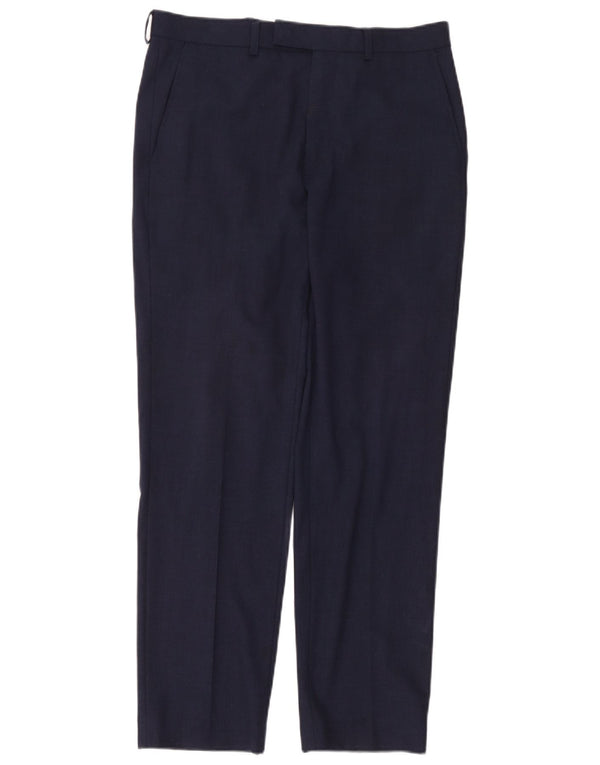 Pantaloni de costum slim pentru bărbați Marks & Spencer L32 L31 Lână bleumarin
