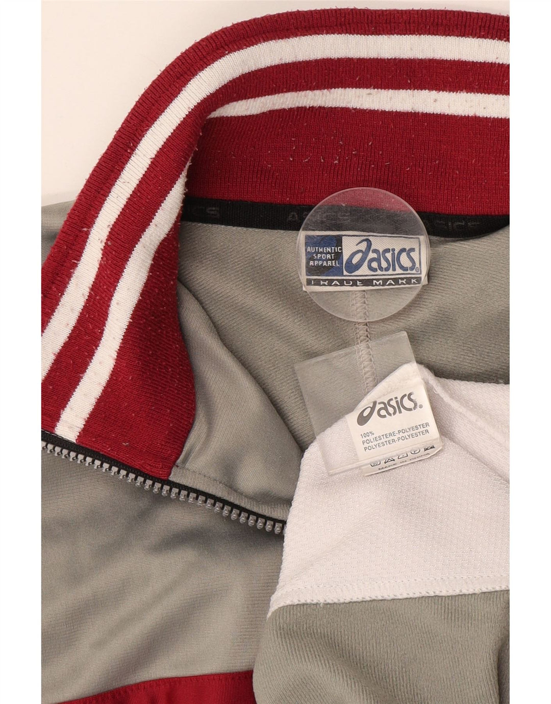 Jachetă de trening pentru bărbați ASICS XL, gri, poliester color bloc