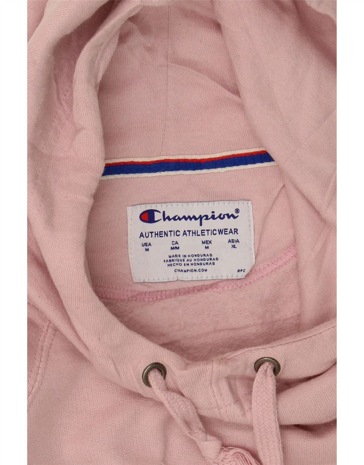 CHAMPION Womens Graphic Hoodie Jumper UK 14 Medium Pink Polyester Vintage Champion and Second-Hand Champion from Messina Hembry 