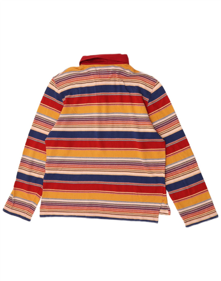 Tricou polo vintage rugby cu mânecă lungă pentru bărbați, cu dungi medii, multicolore