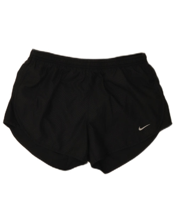 Pantaloni scurți sport Nike Dri Fit pentru femei UK 10 Small Black Chevron Poliester