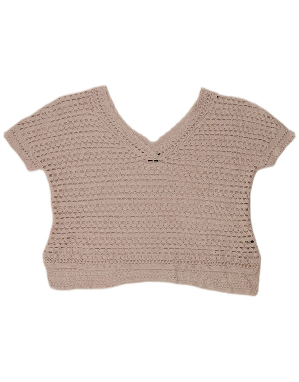 Bluză oversize din croșetat pentru femei Massimo Dutti, UK 6 XS, bumbac, bej