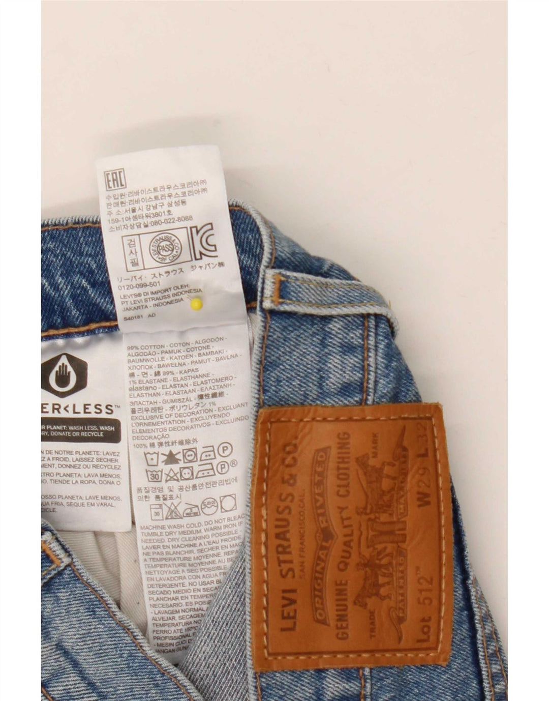 Blugi Levi's 512 Tapered Slim W29 L32 Bumbac albastru