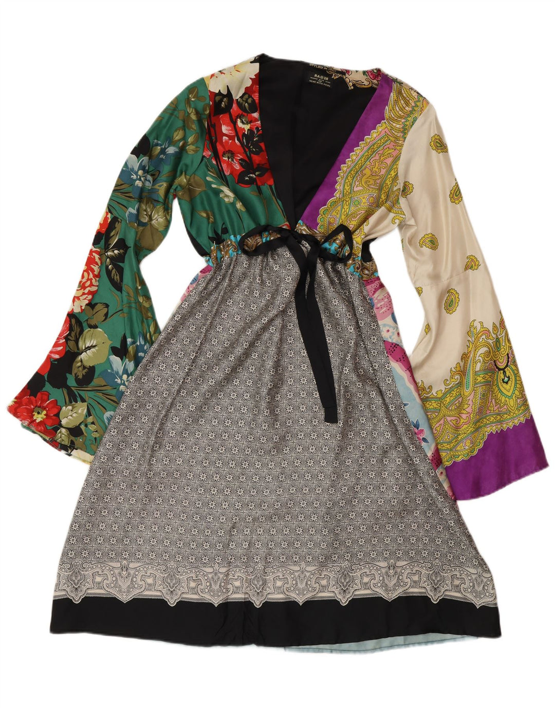 Rochie A-Line Vintage Femei cu maneci lungi IT 40 Medium Multicolor