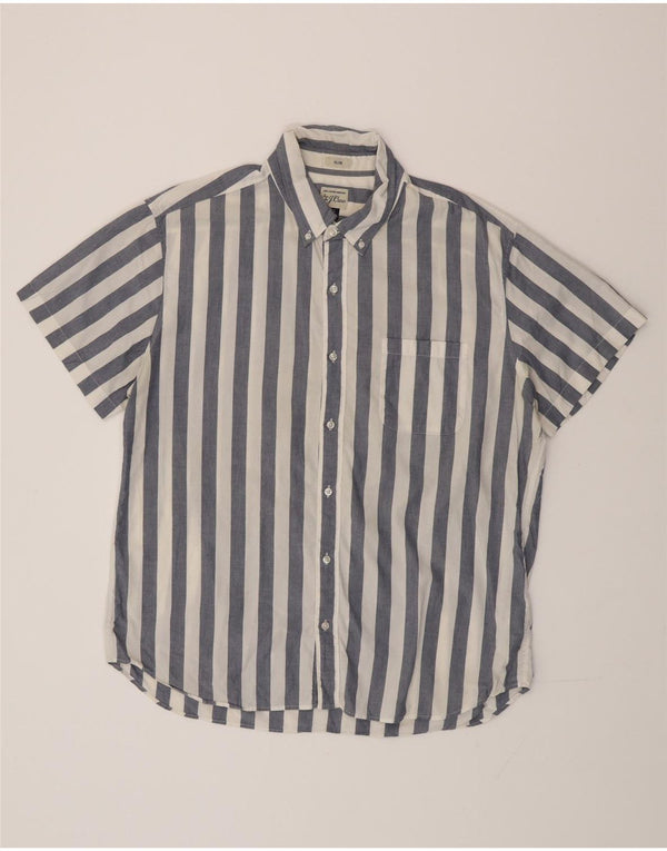 Cămașă subțire cu mânecă scurtă pentru bărbați J. CREW, bumbac cu dungi albastre