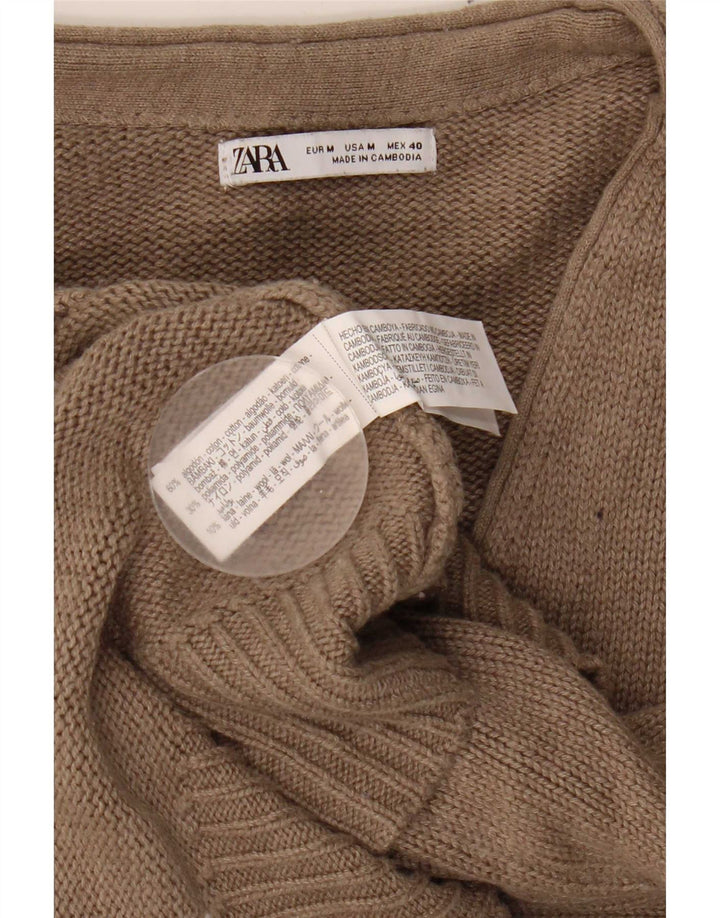 Pulover cardigan pentru bărbați Zara, bumbac, bej mediu