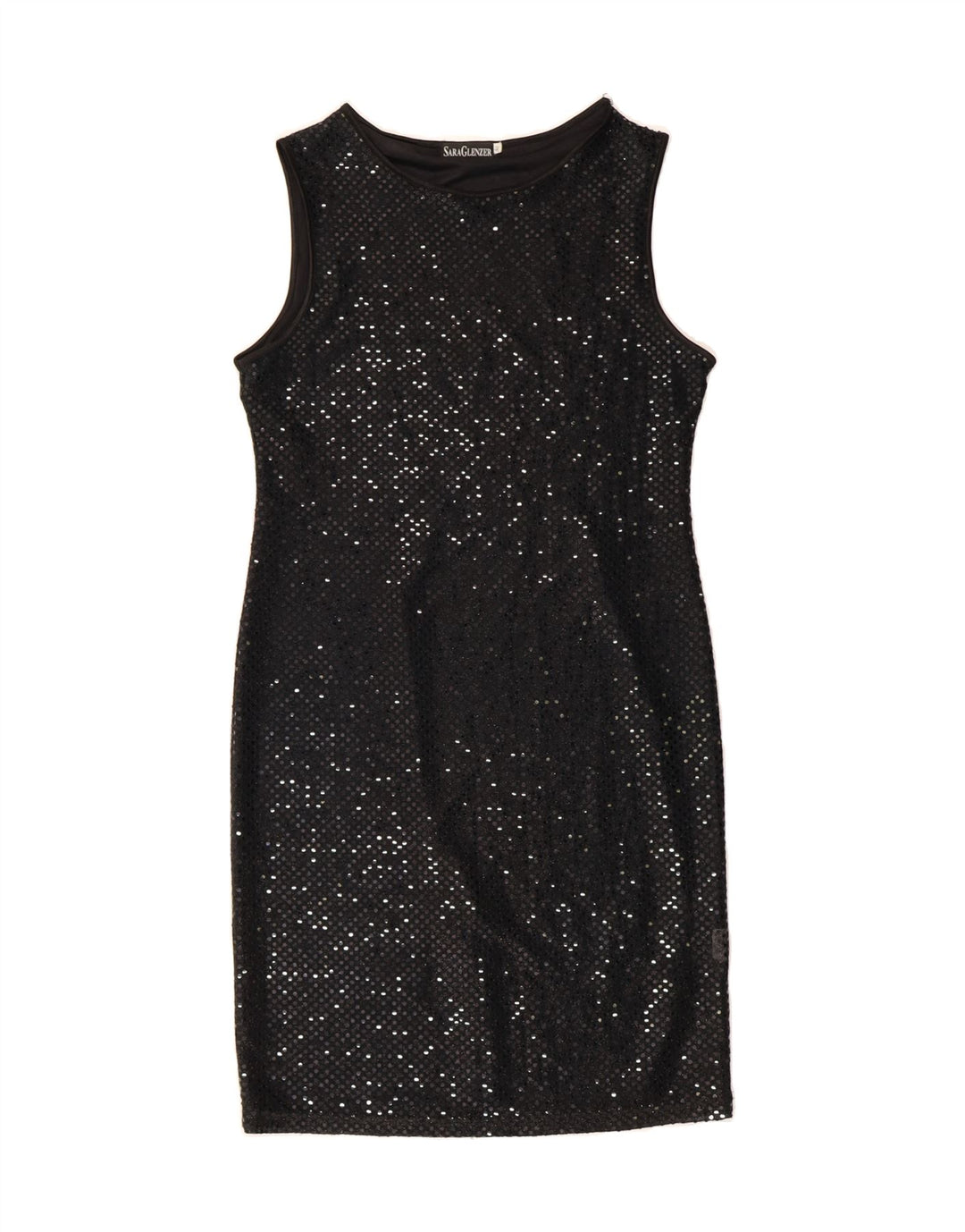SARA GLENZER Womens Sleeveless Sheath Dress IT 42 Medium Black Polyester Vintage Sara Glenzer and Second-Hand Sara Glenzer from Messina Hembry 