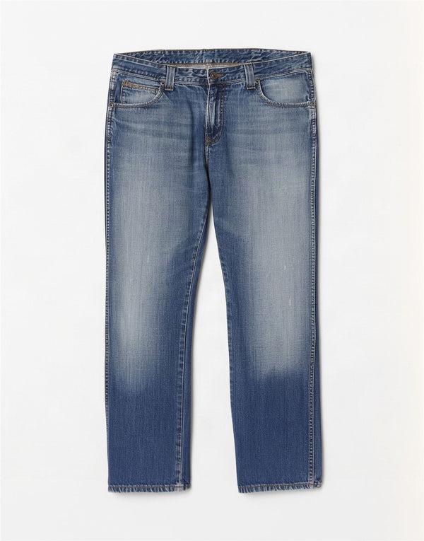 Wrangler Mens Clyde Straight Jeans W36 L30 Blue Cotton