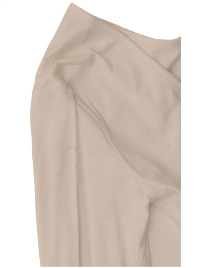 Body cu mânecă lungă cu grafic pentru femei Fila UK 12, bumbac alb mediu, alb